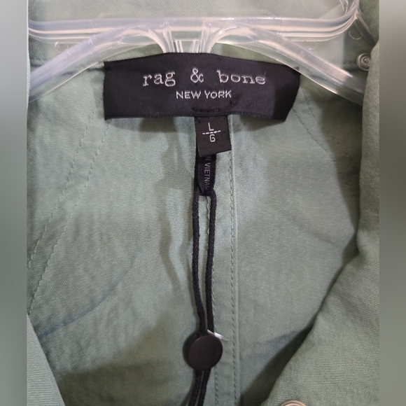NWOT Rag & Bone Trail Green Tencel-blend Jacket Large Drawstring Hem Pockets - Picture 10 of 14